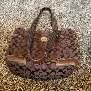 Large dark brown coach bag